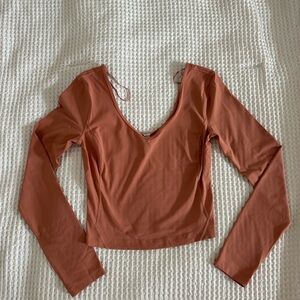 lululemon athletica Align Long Sleeve V-Neck Top in dusty orange